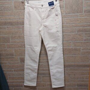 Old Navy High Rise Wow Loose White Straight Leg Jeans Womens 6 NEW